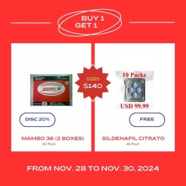 Mambo 36 x 2 Boxes (60 pills) FREE Sildenafil x10 Pack (40 Pills)